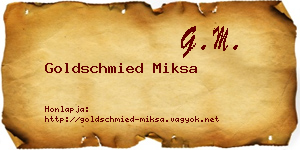 Goldschmied Miksa névjegykártya